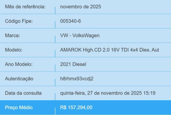 VOLKSWAGEN AMAROK 2.0 HIGHLINE 4X4 CD 16V TURBO INTERCOOLER DIESEL 4P AUTOMÁTICO